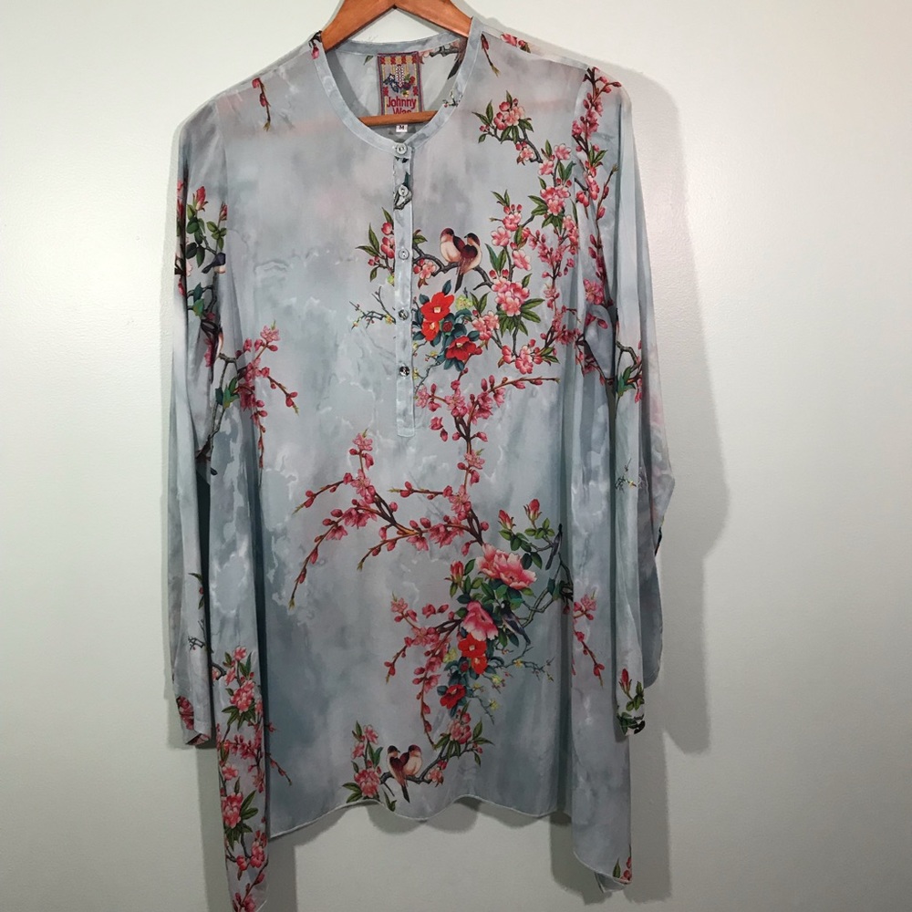 Johnny Was silk tunic M